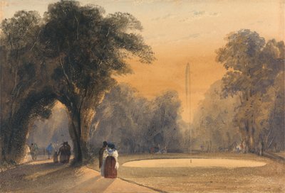 Brunnen in den Gärten, Paris, Abend von Thomas Shotter Boys